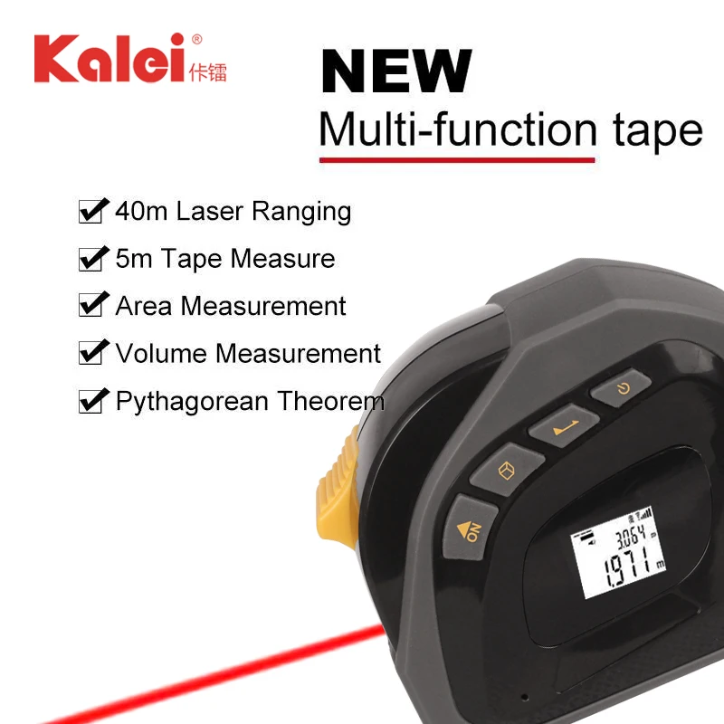 2-in-1 40m/50m Function Digital Laser Measuring Tape Tool Meter Laser Measurement