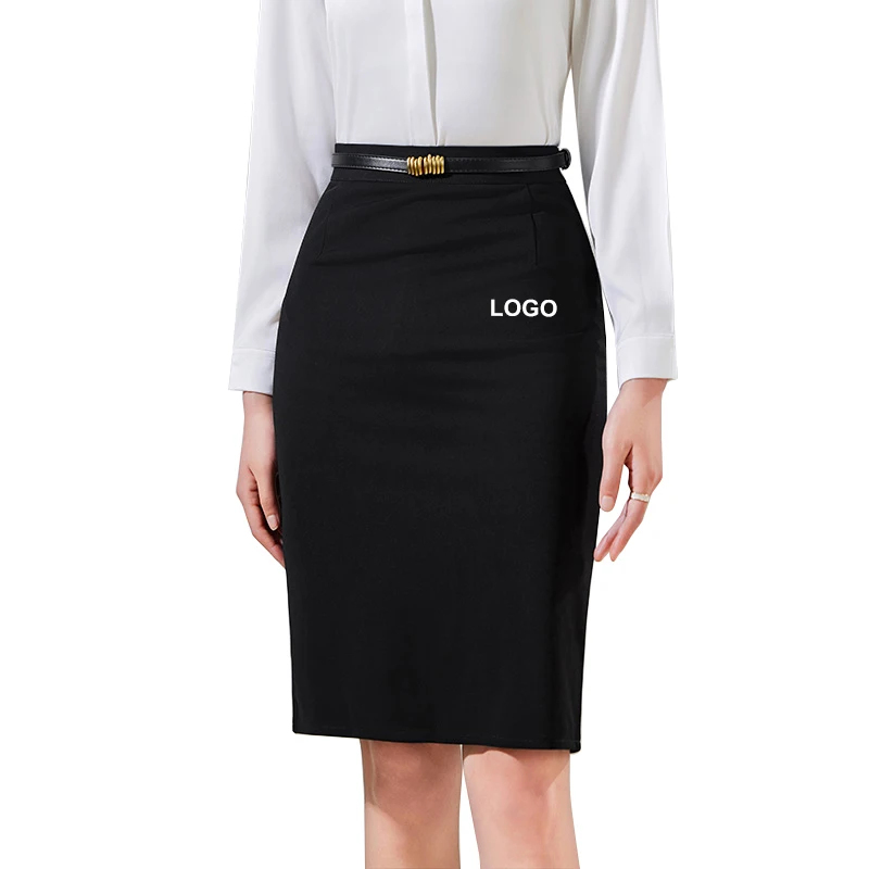 High Quality Casual Fashion Style Ladies Work Dresses Black Slim Fit Women Office Bed Half Formal Skirts Designs