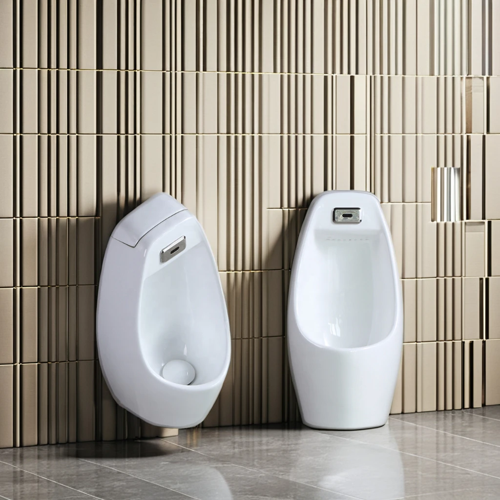 Modern Hotel-Made Durable Silicone Urinal Wall-Mounted Easy Cleaning Ceramic Glazed Sensor Flushing Toilet Bowl Male Bathroom