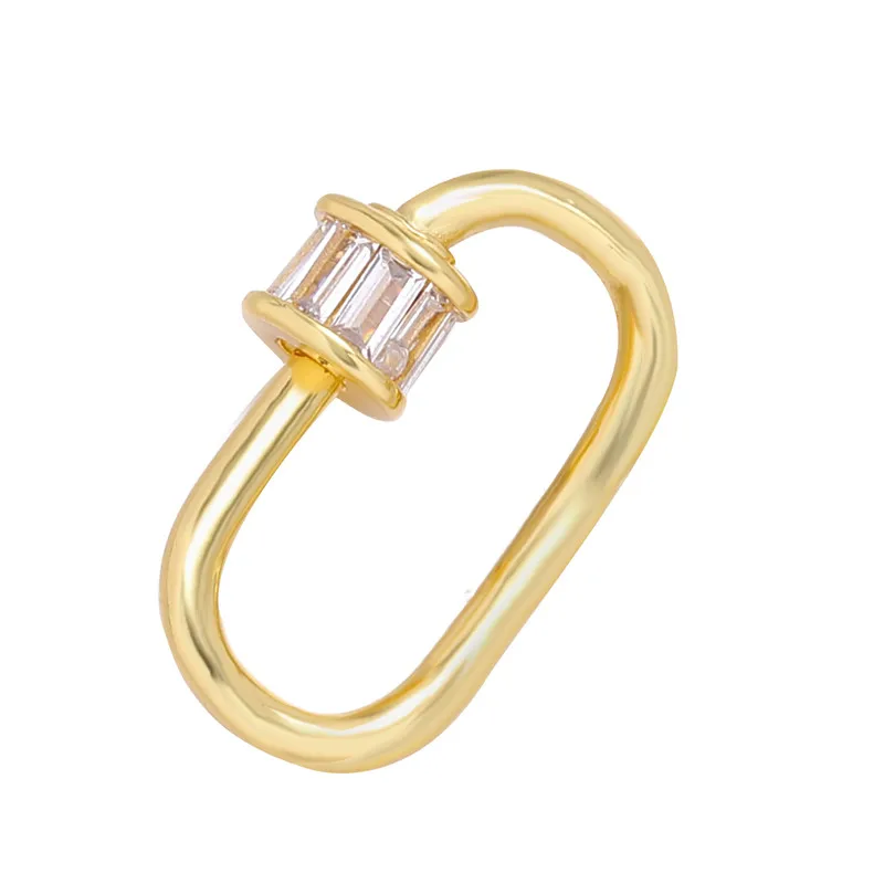 
18 k gold-plated brass jewelry accessory buckle screw lock claps connector 