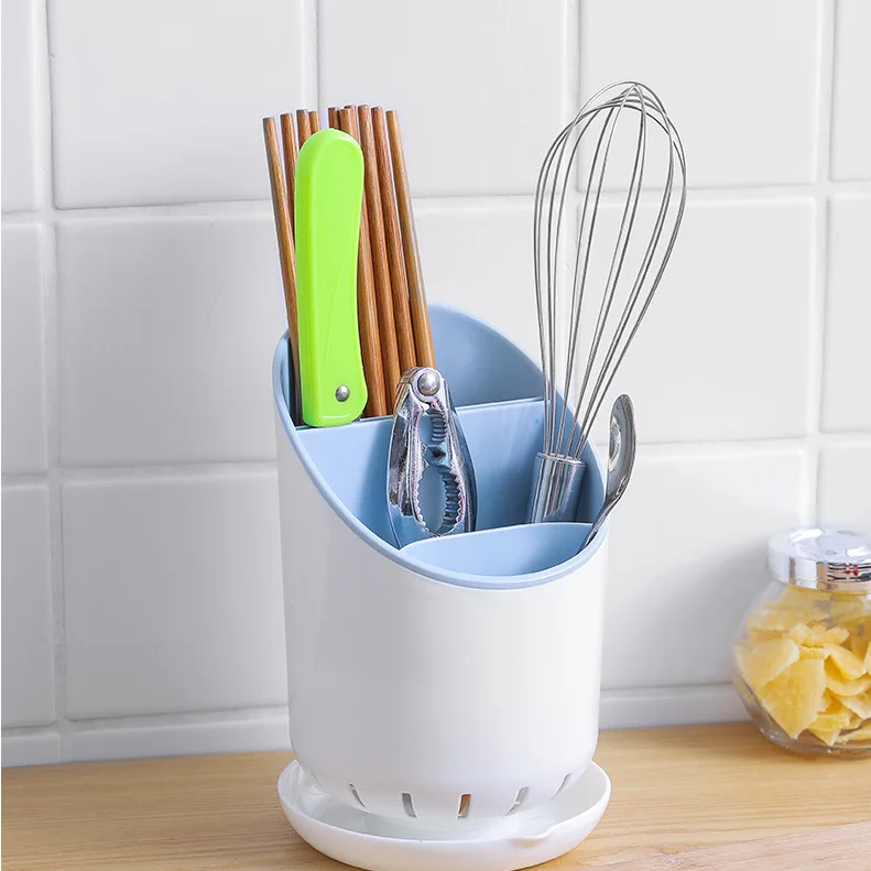 plastic chopstick holder spoon storage rack kitchen tableware creative drain chopstick cage