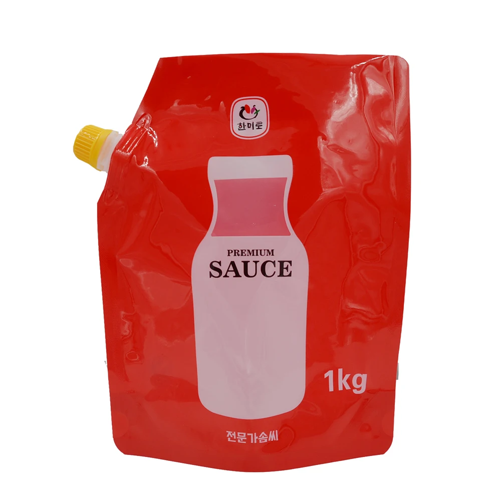 ZiBo Barbecue Sauce Plastic Pouches Customized Logo Printing Food Grade Material POP  Pouch Bag Packaging