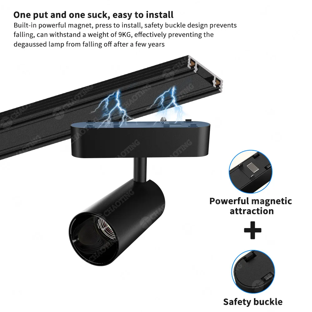 LED Linear Magnet Tracking Light 0-10V Dali Tuya CCT Dimmable Magnetic Led Track Light Metal DC24V 48V Spotlight Magnetic System