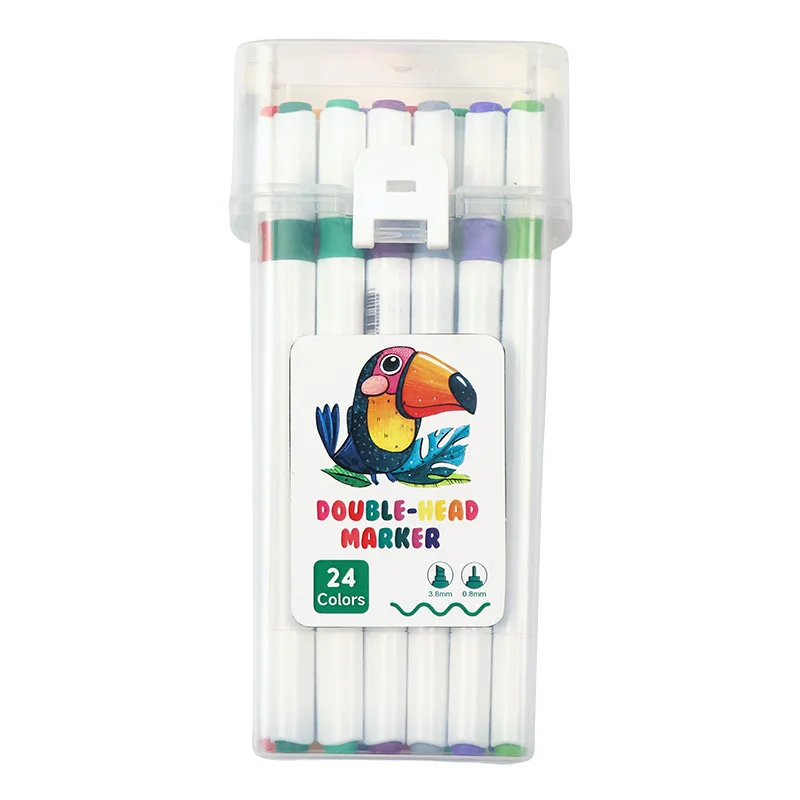 24-Pack Double Headed Marker Pens, Customizable Highlighters, Non-Toxic, Vibrant Color Pens, Ideal for Art, Journals, Scrapbooks