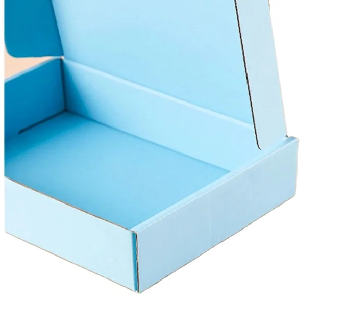 Manufacturers Foldable Blue Custom Empty Corrugated Cardboard Gift Paper Box Mailing Shipping Packaging Boxes