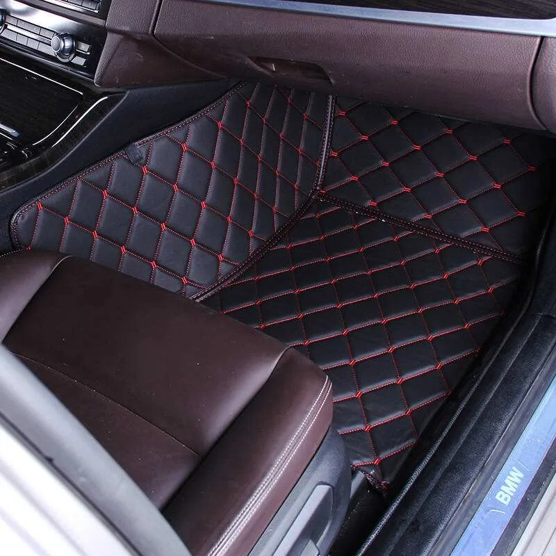 diamond sponge quilted embroidery leather fabric with stitching