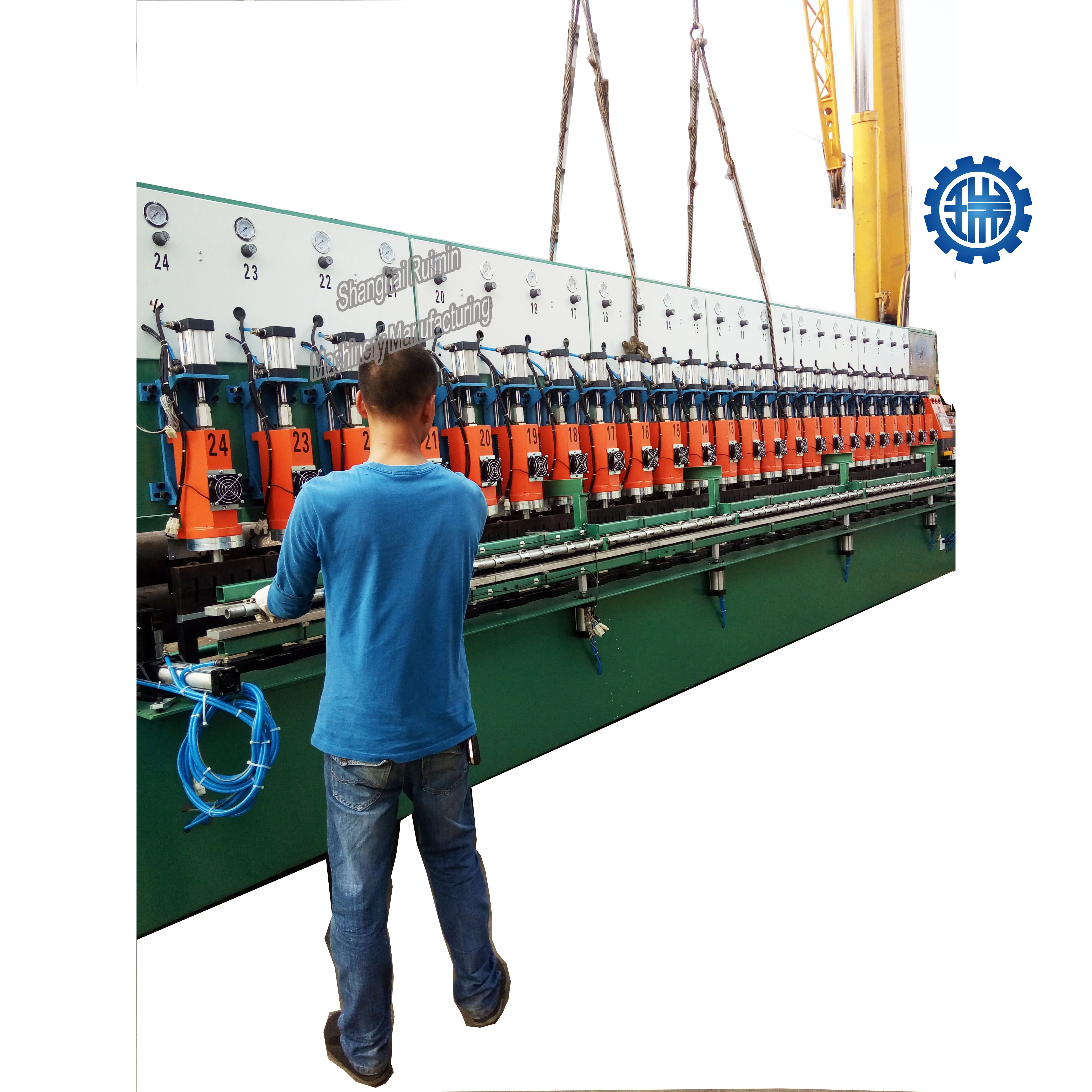 24 heads Automatic ultrasonic Metal biaxial Geogrid welding machine Geogrid Production Line
