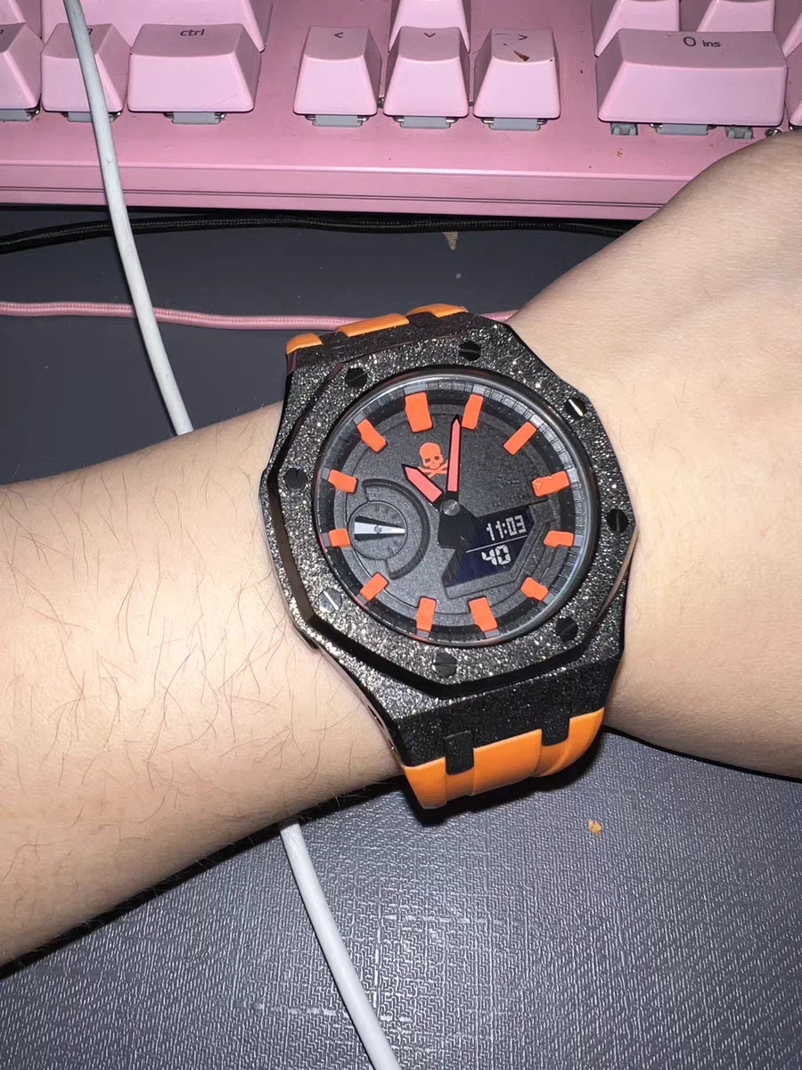 Wholesale Custom Black Frosted stainless steel watch case mod kit for g shock ga2100