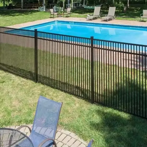 4-FT x 12-FT Black Aluminum Mesh Pool Safety Barrier Panel Temporary Fence Outdoor Safe Mesh Fencing