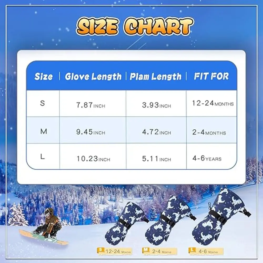 Ski Gloves, Warmest Waterproof and Breathable Snow Gloves for Cold Weather, Fits for Child Outdoor