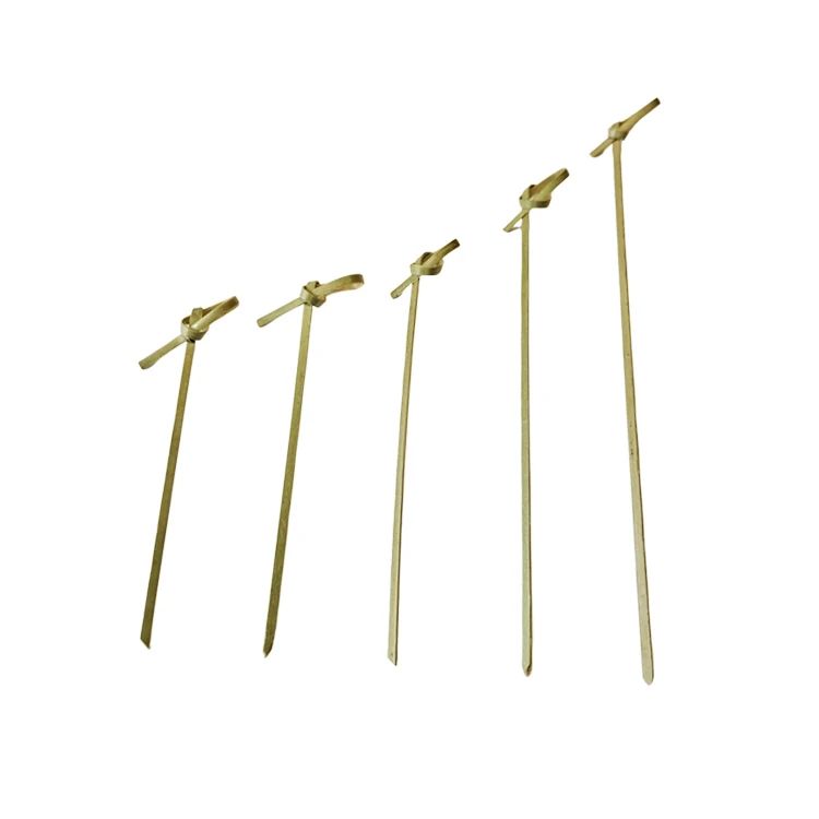 Round BBQ Tools Bamboo Sticks for Sale for Party Handmade with Knot of Custom