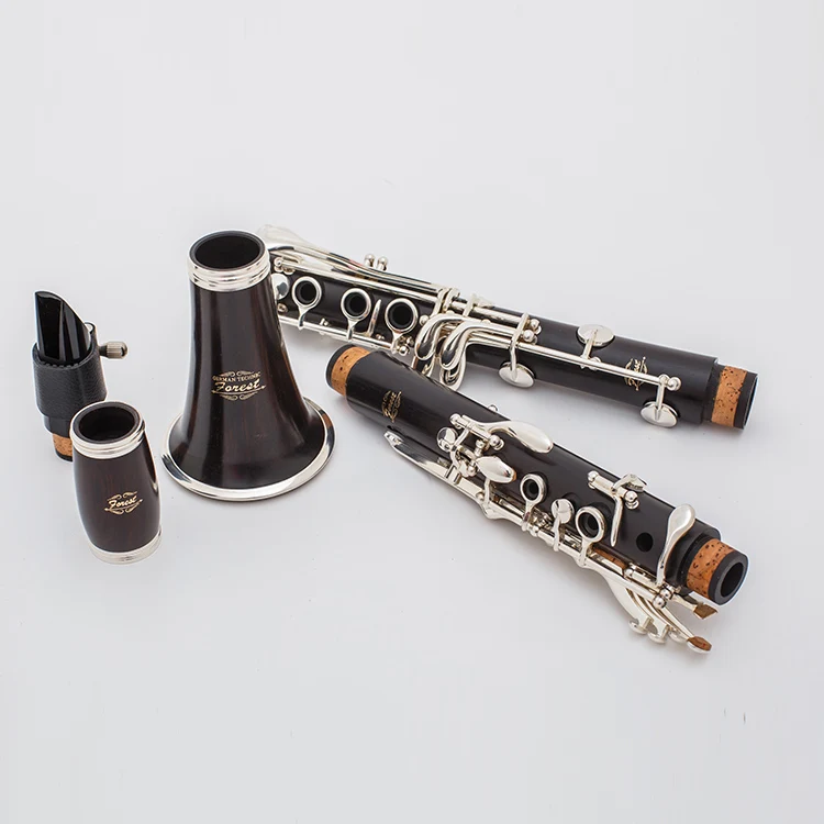Professional Performance Grade Ebony Wood Silver Plated 17-Key Bb Clarinet