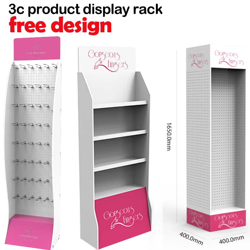 Customizable floor standing mobile phone store headphone mobile accessory display stand