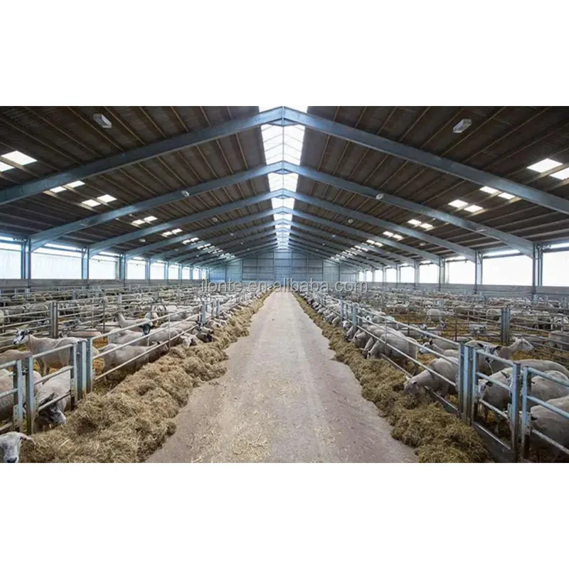 Outdoor Movable Galvanized Horse Shelters Mobile Portable Cow Shed Install With Roof