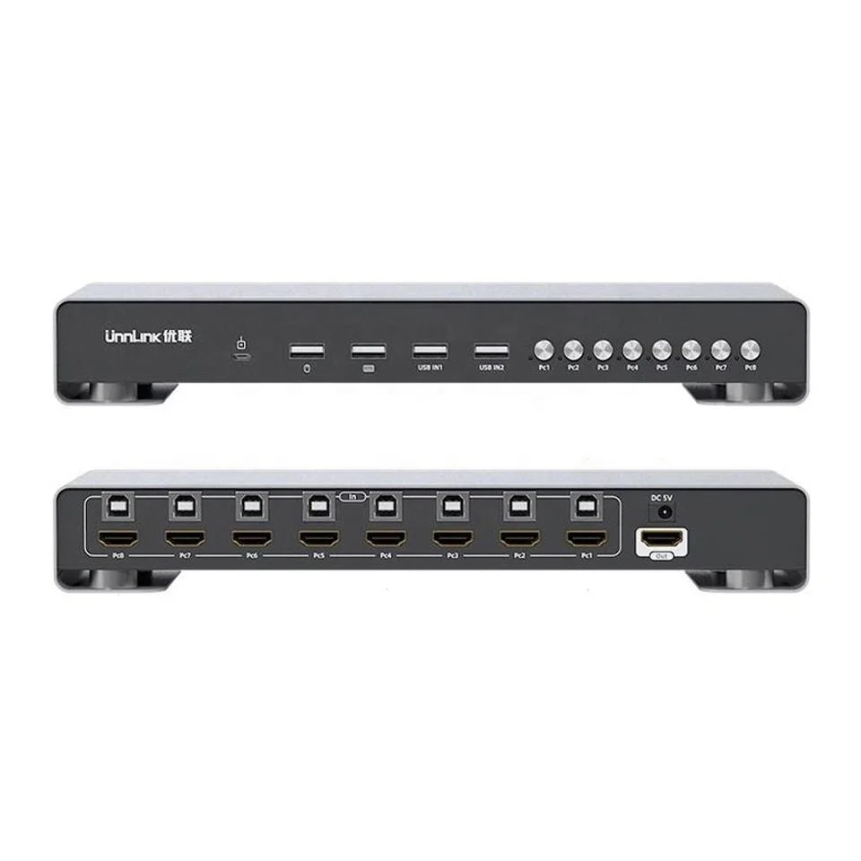 8K60Hz HDMI KVM Switch 8 Ports  8 In 1 Out Video Switcher ODM OEM Factory Manufacturer