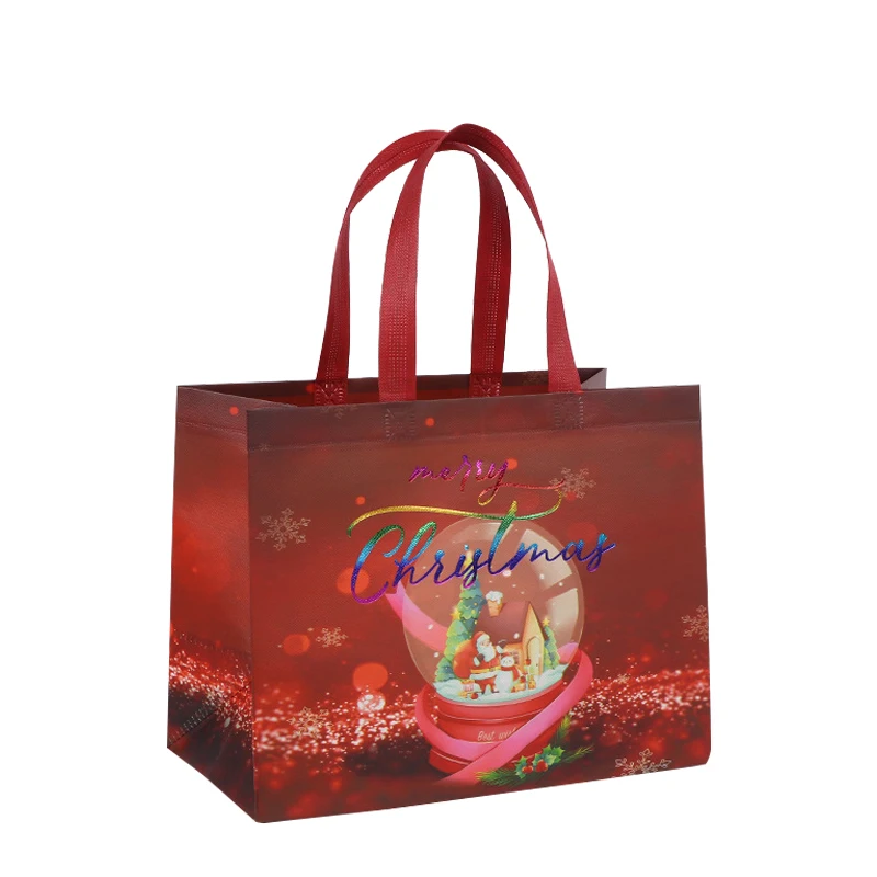 Christmas Non Woven Bag folded environmental protection non-woven shopping bags