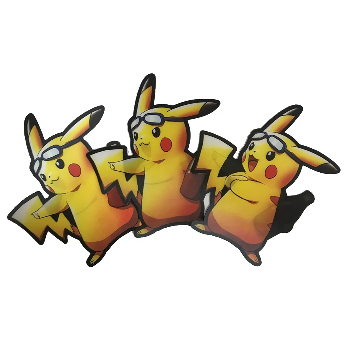 Pikachu аниме наклейка пользовательские водонепроницаемые печать 3d линзовидный для автомобиля