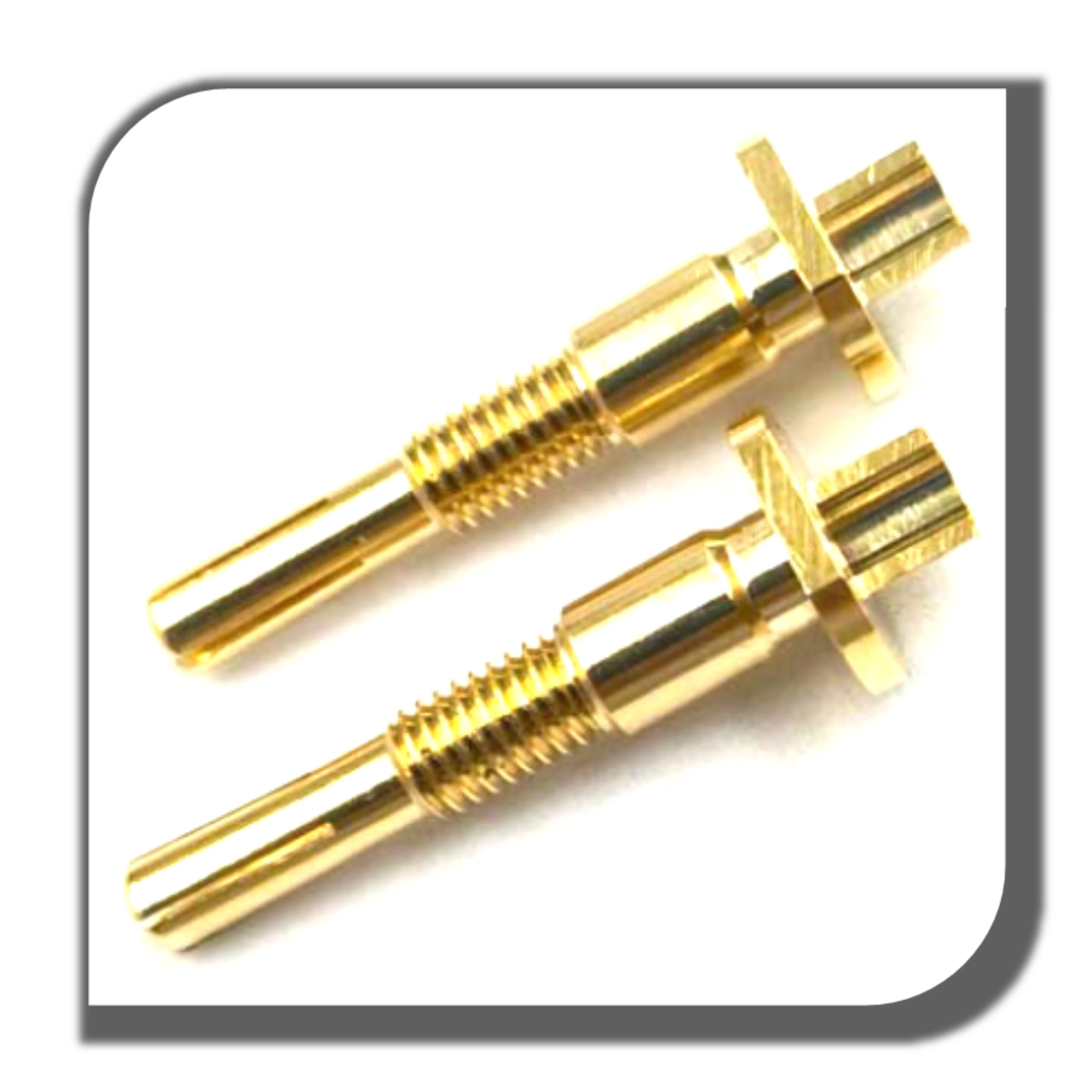 thread brass pin solid flat head copper pin with thread Conductor solid T Pin for PCB welding