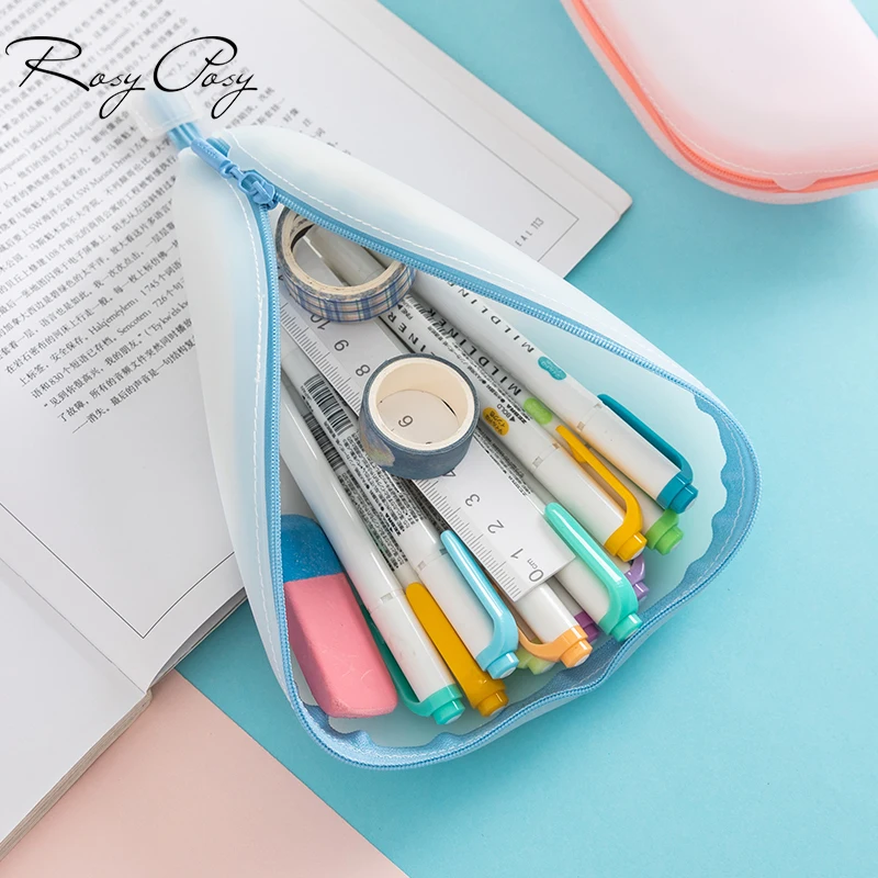 
Beauty Pencil Bags For Girl Silicone Stationary Pencil Bag 