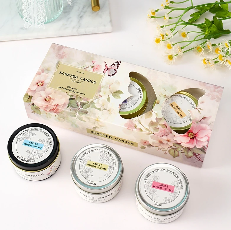 2024 Hot Sale Luxury Tinplate Scented Candles in Bulk Soy Wax Candle for Decorative Gift