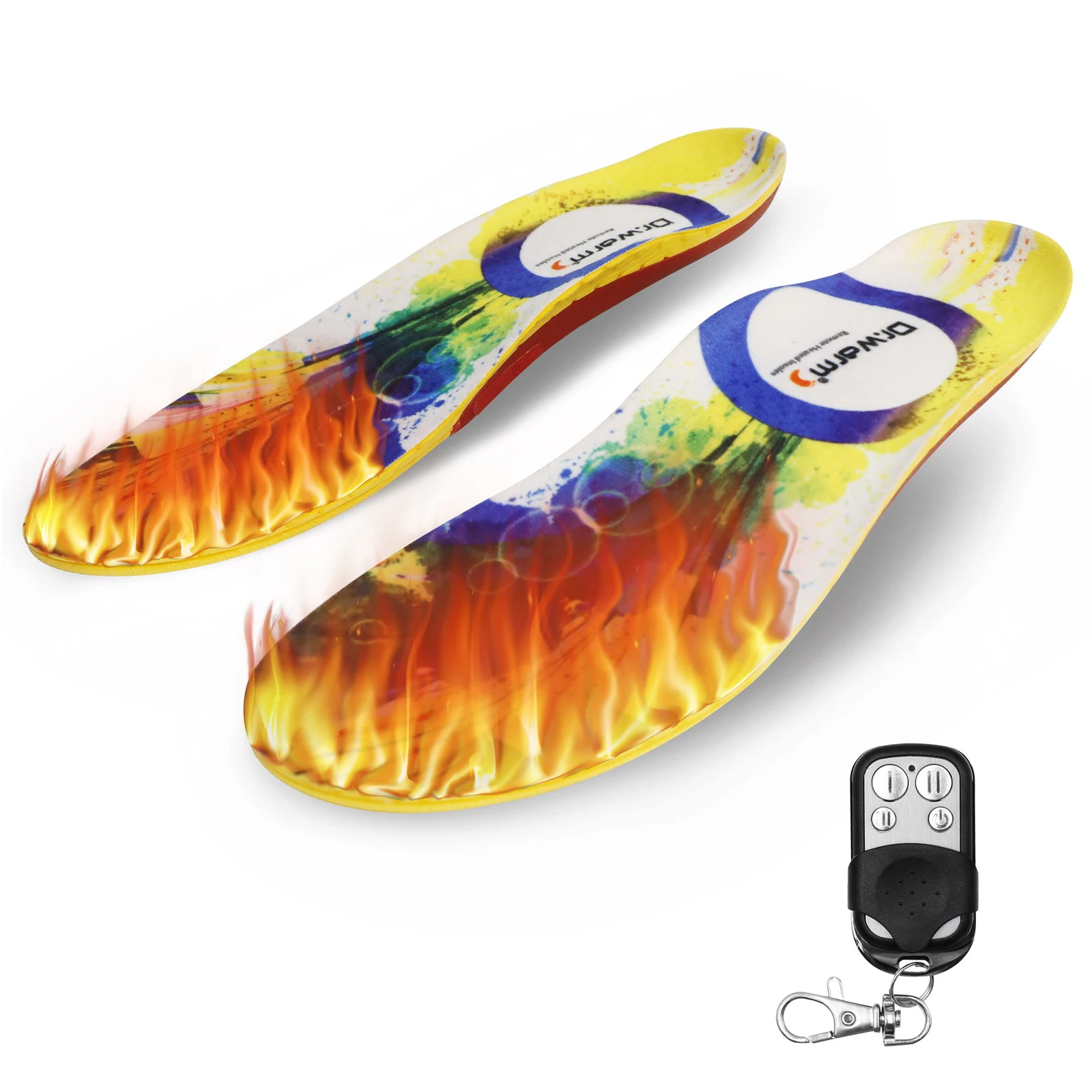 Moldable Custom Molding Self Heating Shoe Orthotic Remote Control Electric Rechargeable Heated Insoles