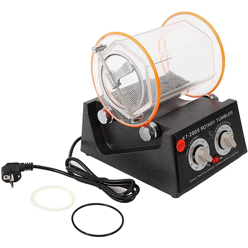 Factory Sale Kt-2000 Mini Rotary Tumbler Grinding and Polishing Machine Small Barrel Rotary Tumbler Machine Jewelry Polisher