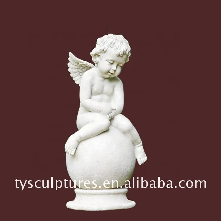Garden decor life size granite baby angel statue marble cherub holding up book sculpture