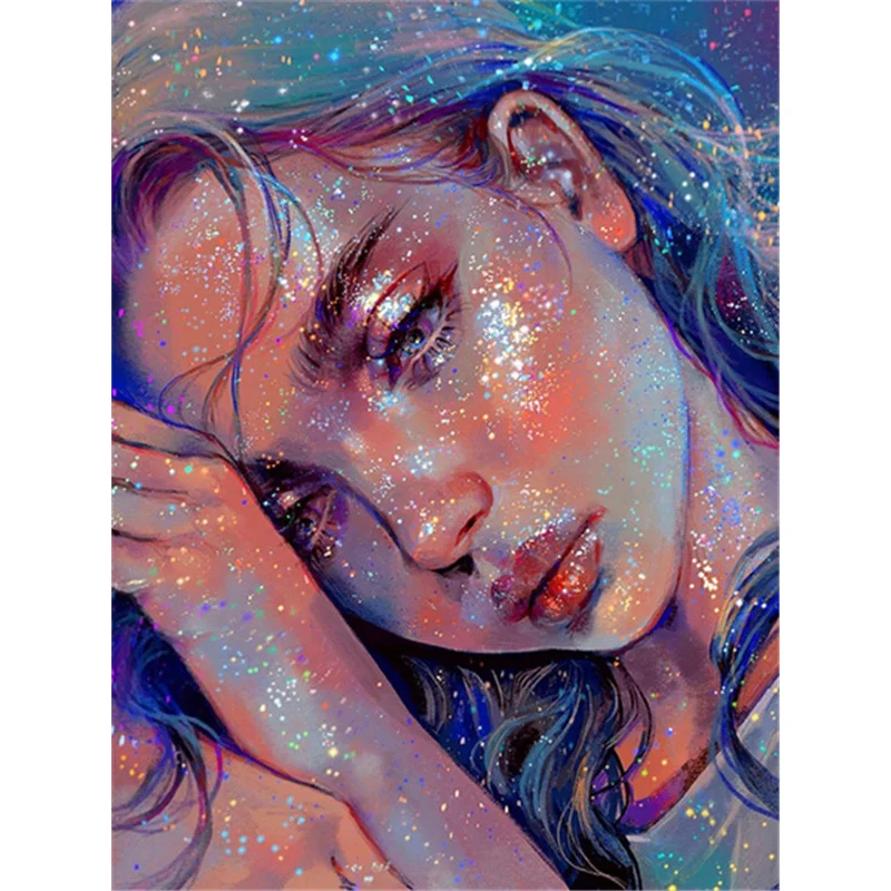 Full Drill Diamond Painting Portrait Girl Mosaic For Home Decor New Design The Best Short Lint Canvas Arts and Crafts