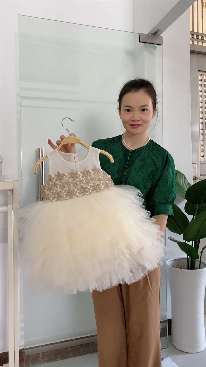 New baby dress children frocks designs kids flower party dresses pink front short back long kids dress girls wedding wear