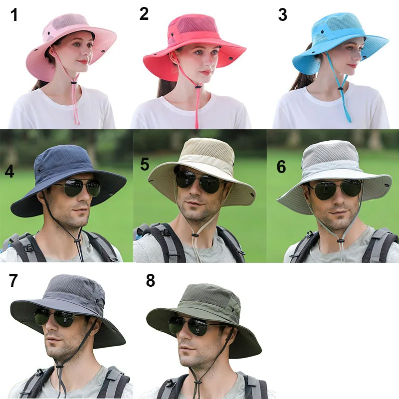 Мужская Уличная шляпа от солнца UPF 50 +, Панама с широкими полями, дышащие рыболовные шляпы