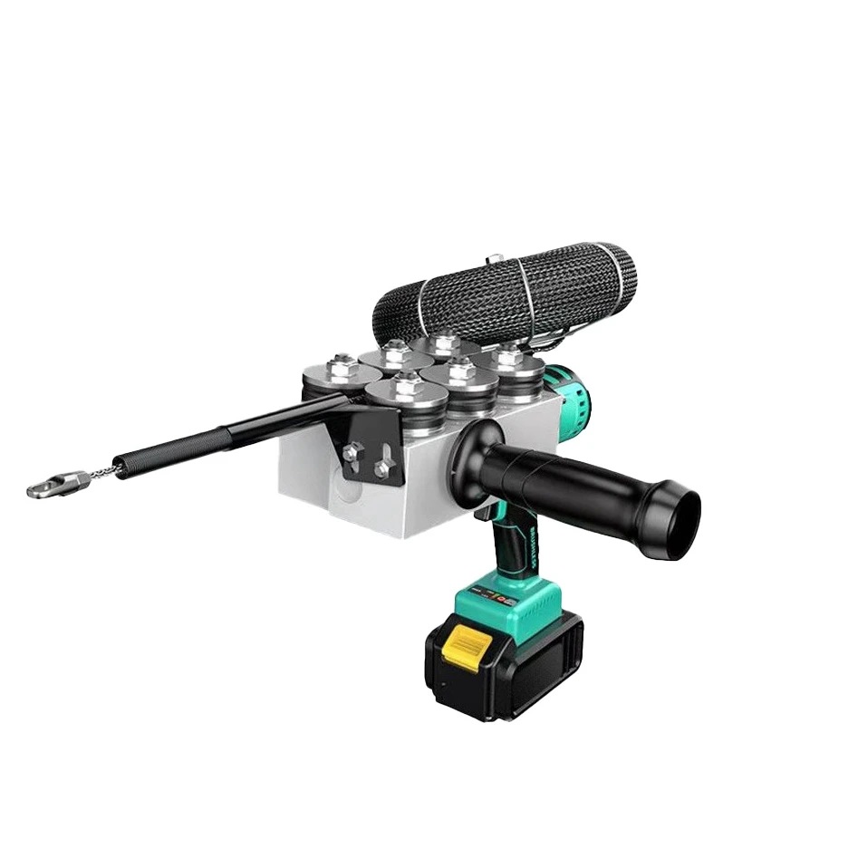Electric Cable Threader Machine Power Pipe Electrical Threader Tool Brushless Lithium Electric Power Pipe Threader