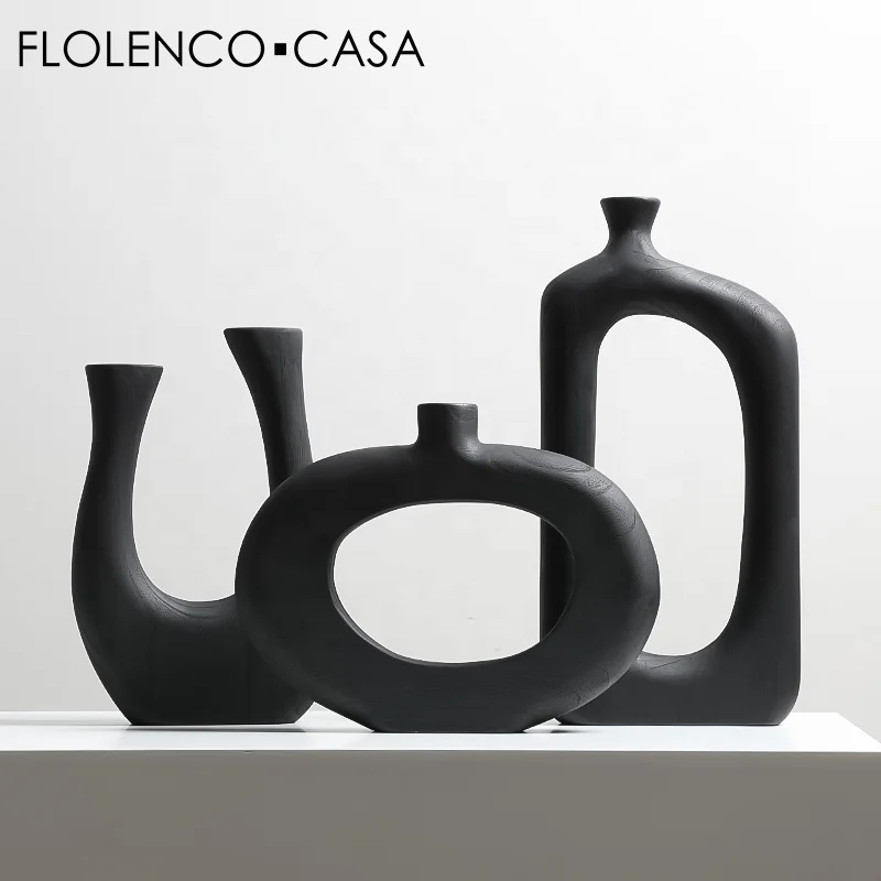 Wholesale High Quality Natural Wooden Flower Vase Modern Rustic Handmade Solid Wood Vase for Home Decor