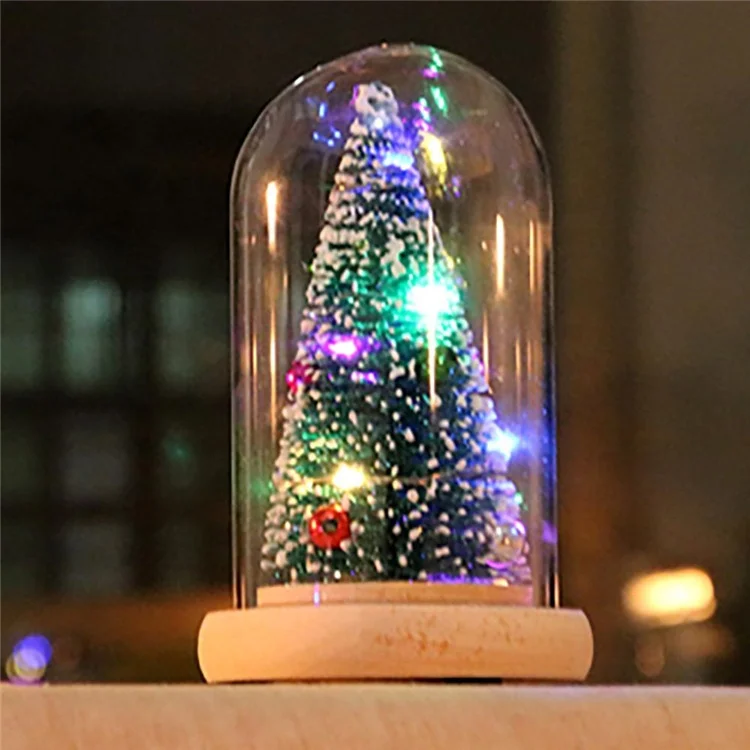 Mini Christmas Tree Glass Cover christmas tree lighting Christmas gift