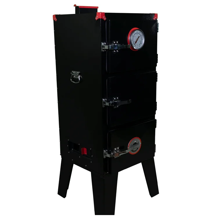 Custom Double Stack High-end Commercial Vertical Outdoor Camping Kitchen Backyard Charcoal Barbecue Smoker BBQ Grills For Party