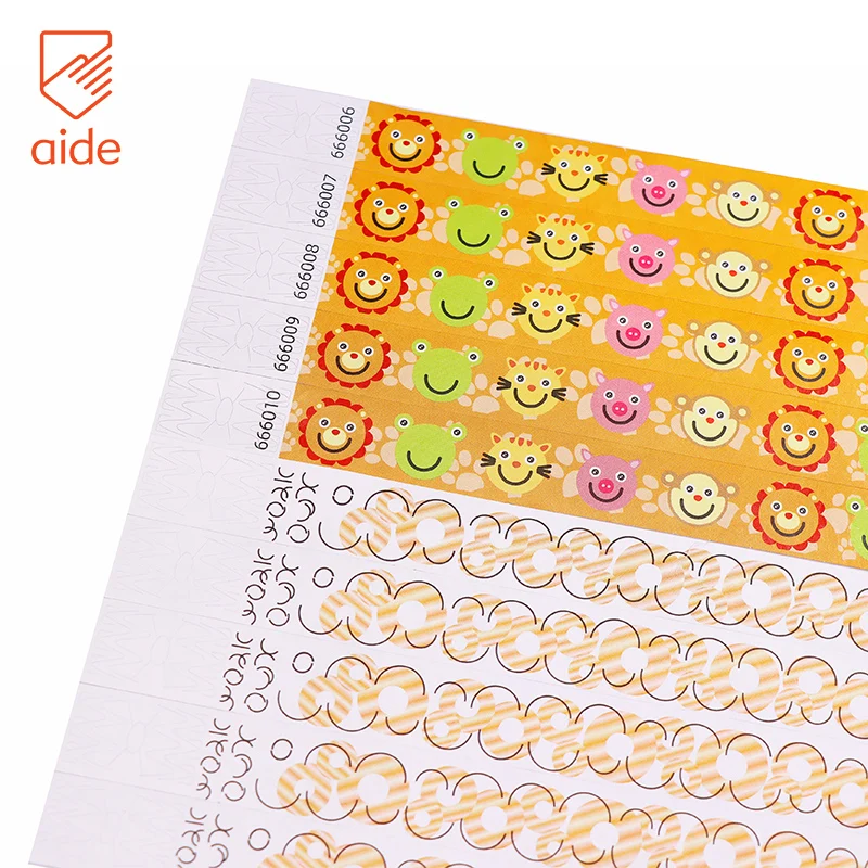 Custom Logo Printed Bracelet Waterproof Paper Tyvek Wristbands for Event Party Supplies