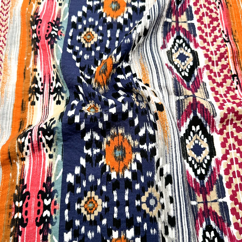 Fabric Factory Customized Design Bohemian Ethnic Pattern Soft Tie-dye Polyester Fabric