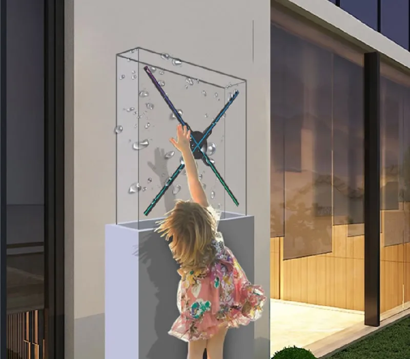 2022 Hottest Indoor Advertising Naked eyes 3D hologram LED fan with wifi app/Support Windows /.IOS/Android