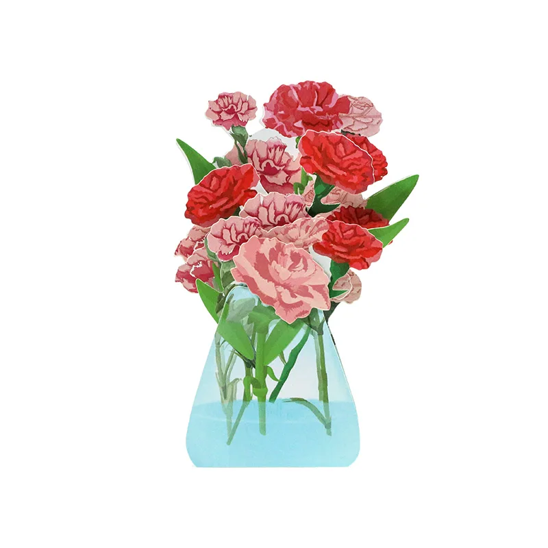 
New design 3D Flowers carnations furnishing decoration greeting cards 