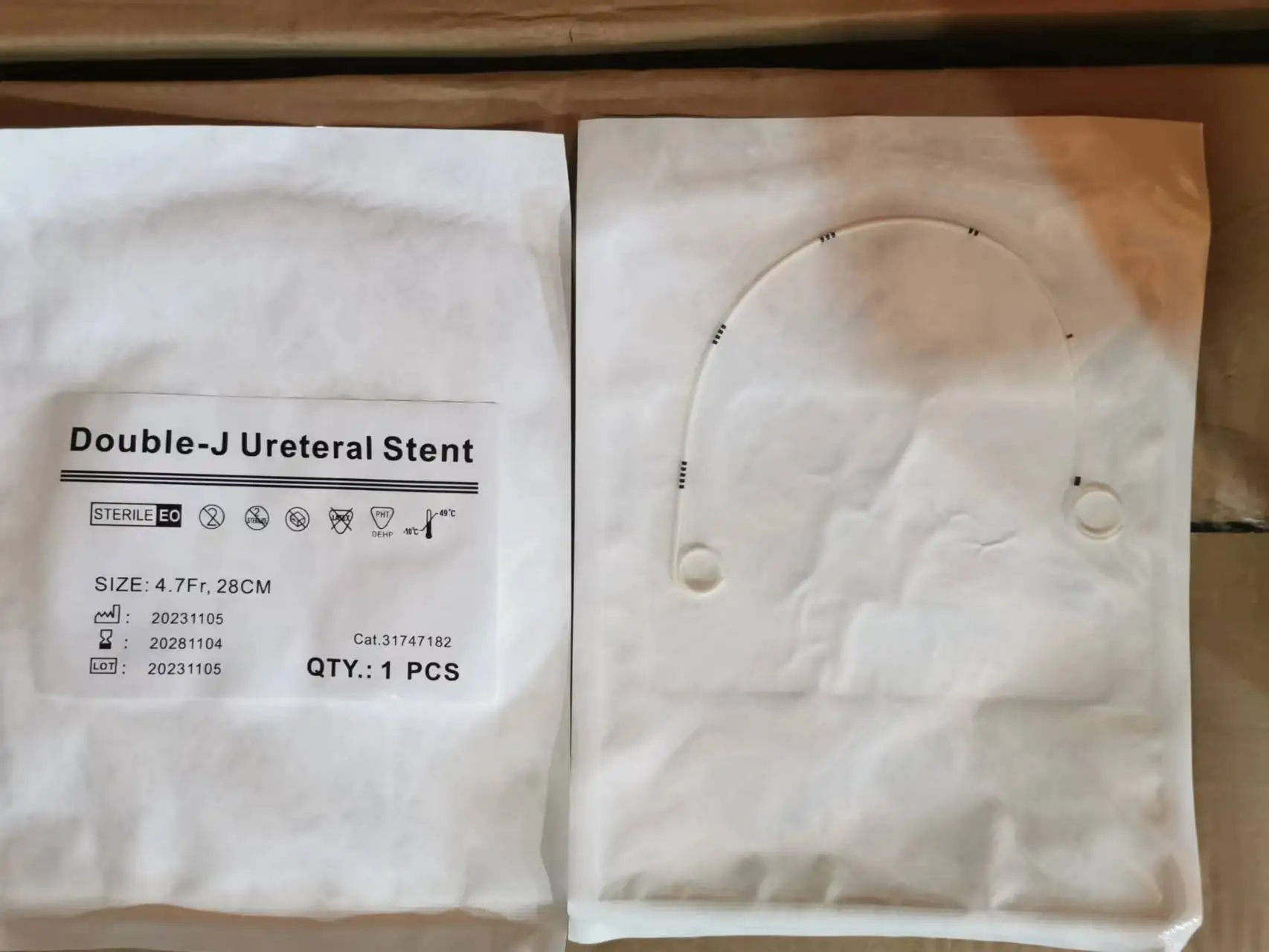 Sterilized medical disposable double J ureteral  stent ISO CE approved