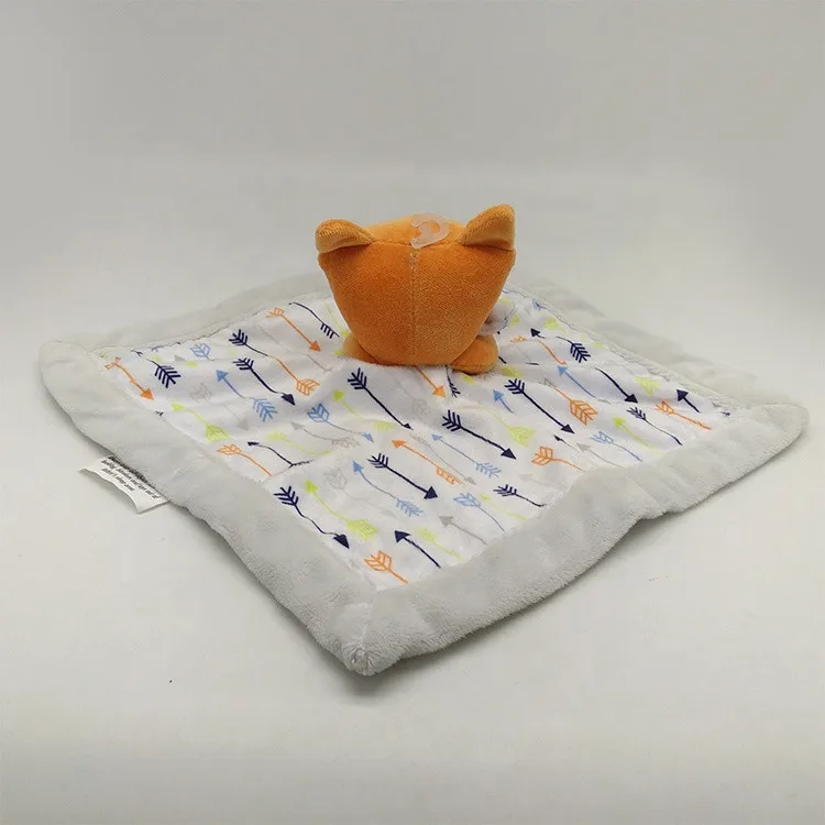 20+ Years OEM ODM Baby Cute Soothing Soft Stuffed Plush Comforter Baby Blanket With elephant Head/ sleeping bear doudou toy