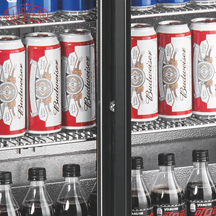 Custom Commercial Black 208l Small Mini Cooler Glass Door Display Fridge