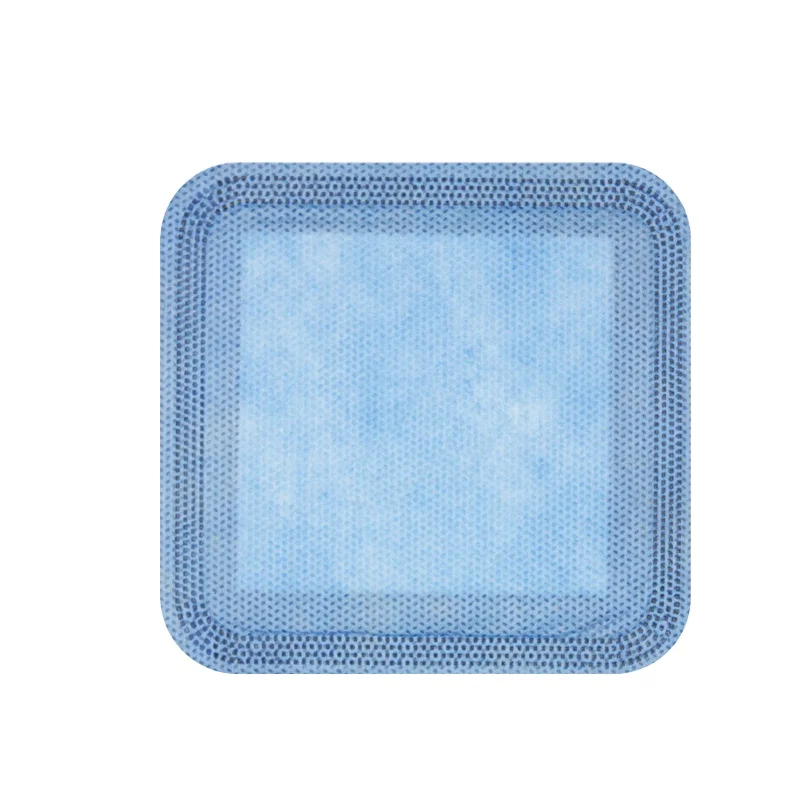 Large Suction Volume Non Adhesive Wound Skin Friendly New Polymer High Breathability Blue Surgical Absorbent Pad Dressing