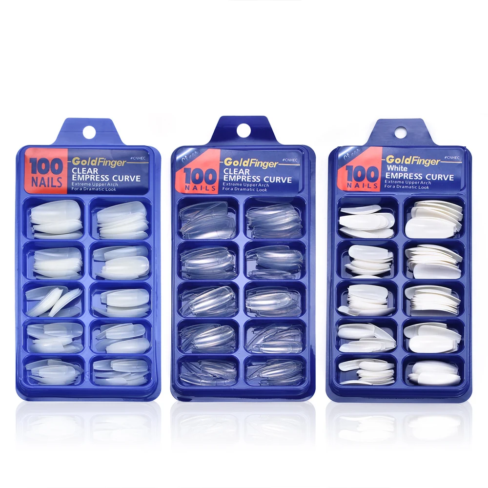 100pcs Acrylic Tips Stick False Nail Tips Full Long French Nails Art Acrylic Ballerina Coffin Clear/Natural/White