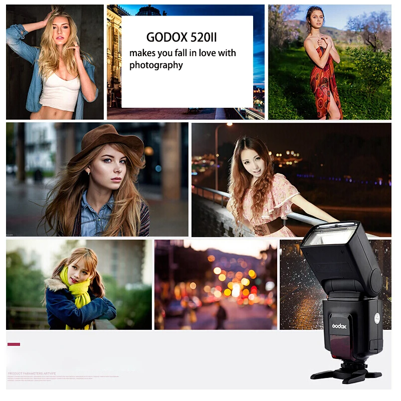 Godox TT520 II Flash TT520II with Build-in 433MHz Wireless Signal + Flash Trigger for Canon/N Pentax Olympus DSLR Cameras