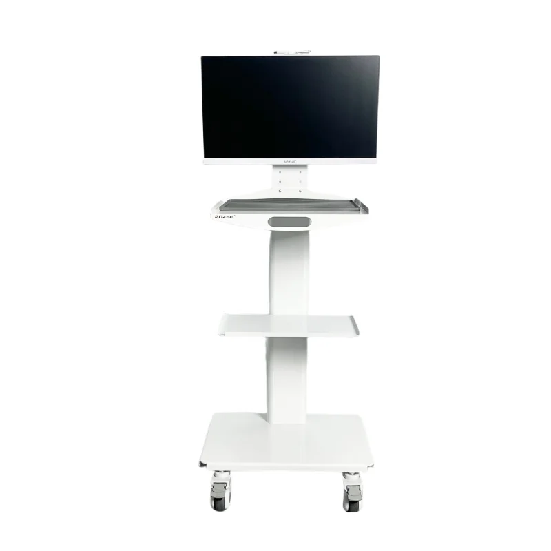 Тележка для стоматологического инструмента с гнездом белого цвета из нержавеющей стали сканирования полости рта 24-дюймовым экраном