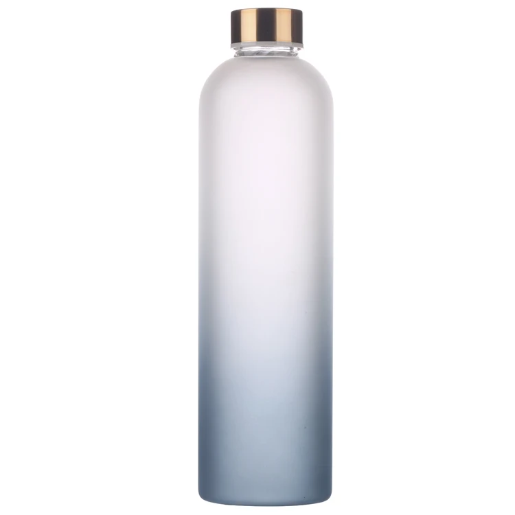 25 oz 1L 1000ML  Leak Proof  Borosilicate  frosted  Glass Water Bottle