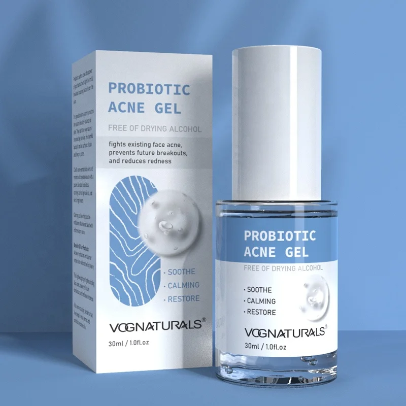 OEM Private Label Probiotic  Soothing Reduces Redness Prevent Breakouts Anti-inflammatory Acne Remover Gel