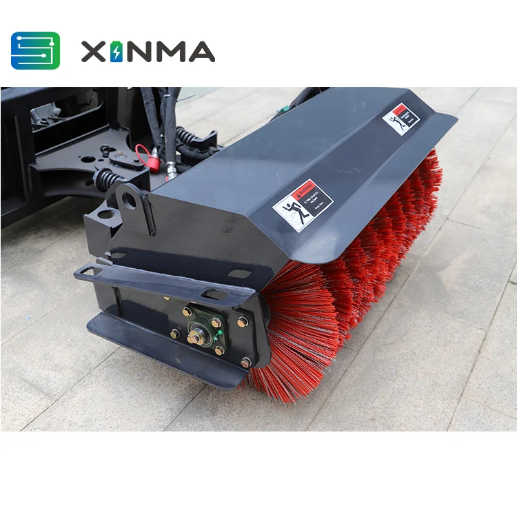 Made in China Snow Plow Electric Angle Sweeper Broom Skid Steer Loader for Dust Remove Debris Cleaning