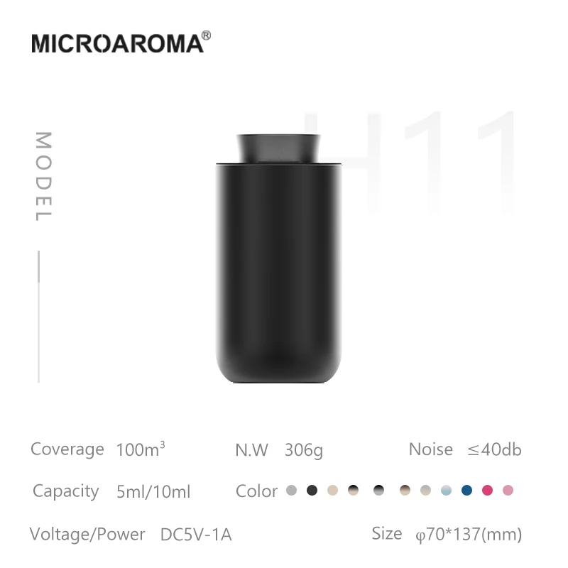 Microaroma Car Usb Charger Led Light High Quality Air Fragrance Dispenser Aroma Diffuser Machine