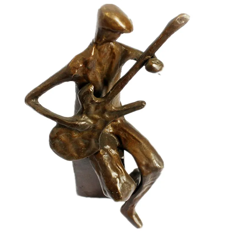 Music metal cast iron  band figurines play the guitar  for bar decor